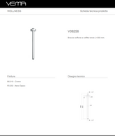 Vema Wellness Steel braccio doccia a soffitto tondo 35cm V08256
